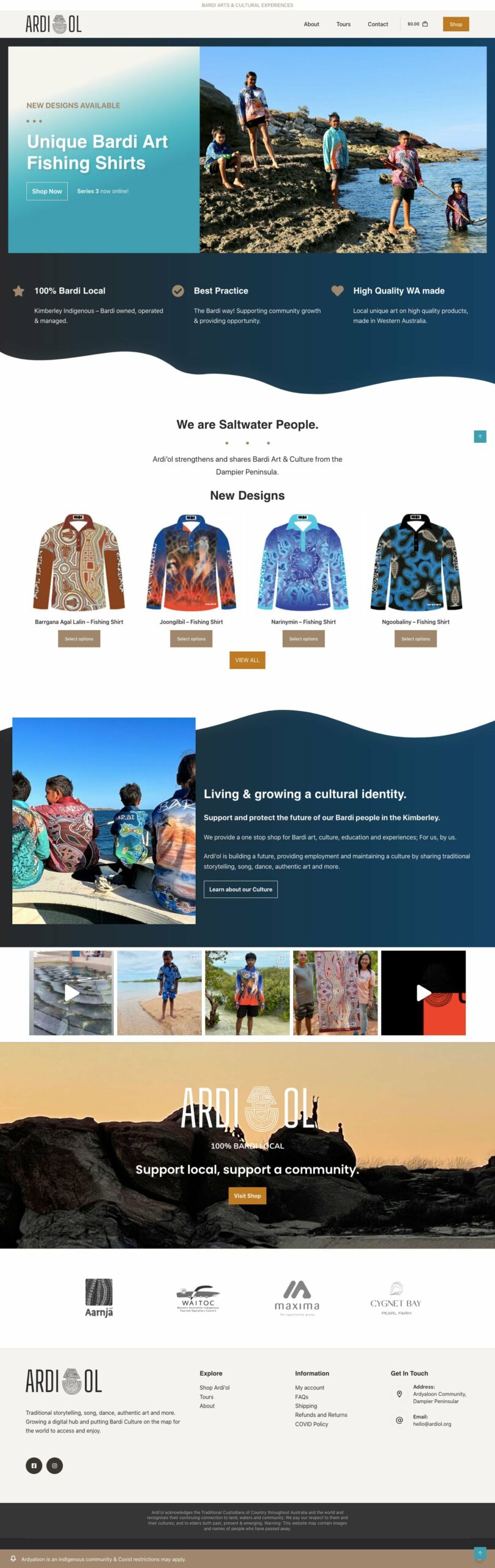 Bardi Shirts Ardiol website screenshot.