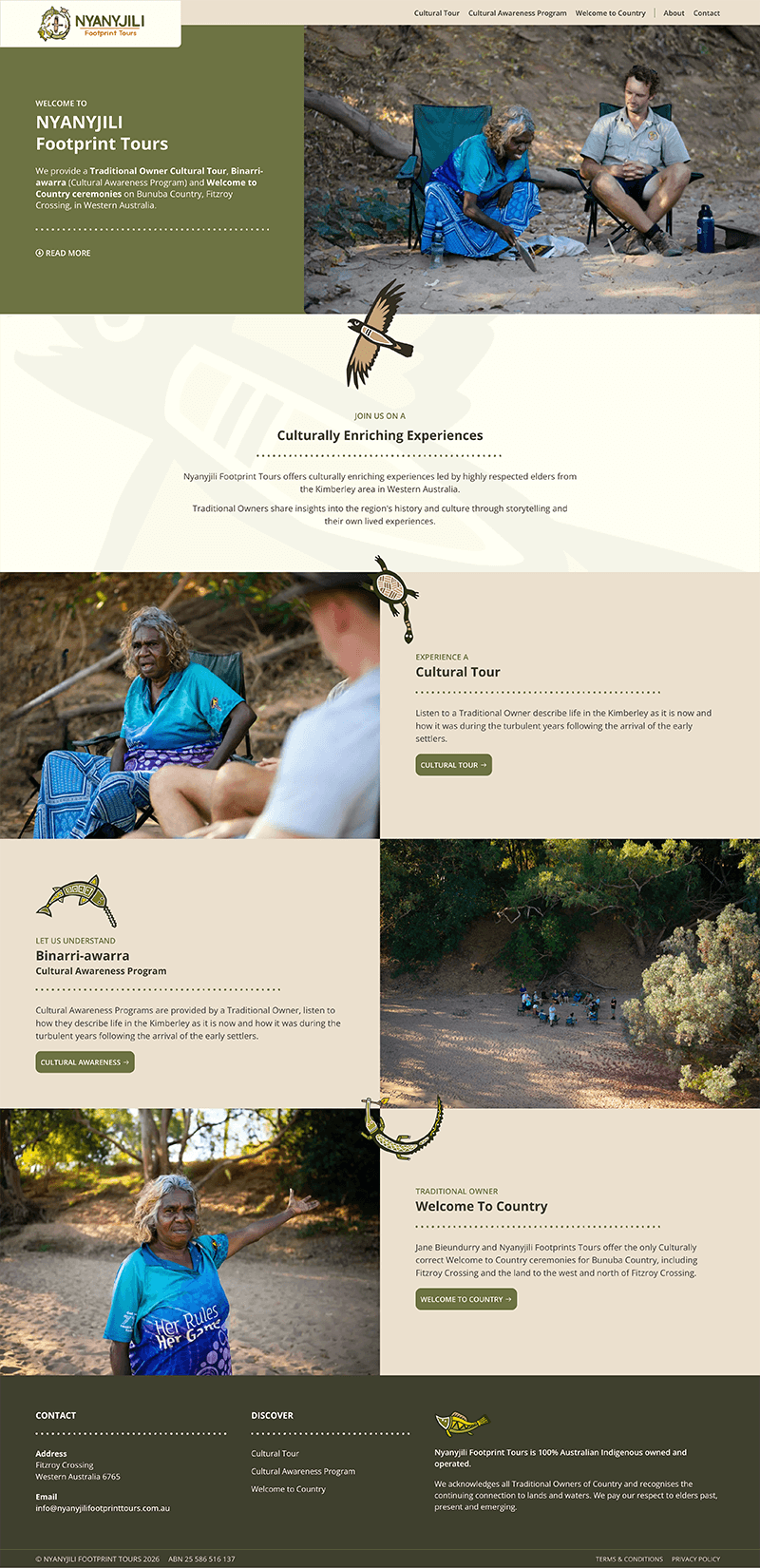 Nyanyjil Footprint Tours website.